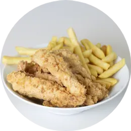 5 polędwiczek z kurczaka + frytki