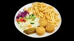 Falafel na cienkim z bakłażanem duży