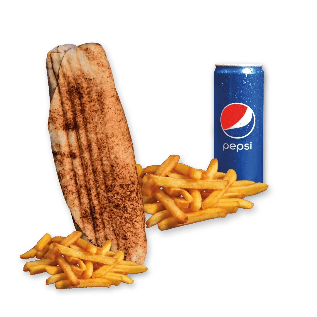 Rollo Amerykańskie wege (małe), frytki, Pepsi 0.33l