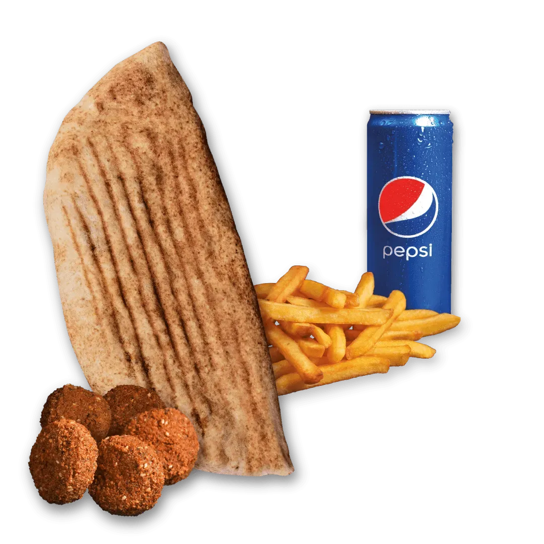 Rollo Wegetariańskie (średnie), frytki, Pepsi 0.33l