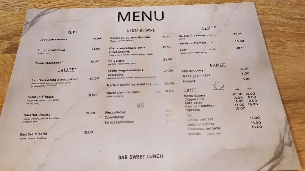 Bar Sweet lunch