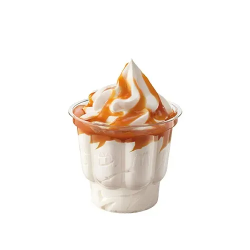 Lody o smaku waniliowym z polewą karmelową 