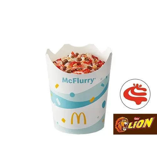 McFlurry® o smaku waniliowym Lion®  z polewą truskawkową
