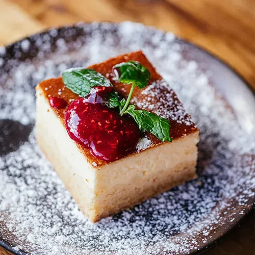 Fluffy cheesecake topped with raspberry mousse