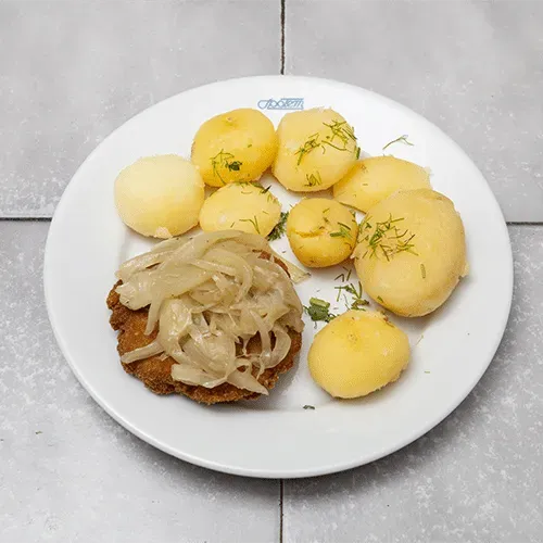 Rump steak with onion 150g