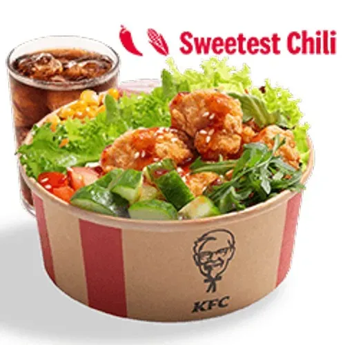 Sweetest Chilli Poke Bowl z sałatą i bitesami + Napój
