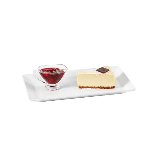 Cheesecake with white chocolate and cherries on wine