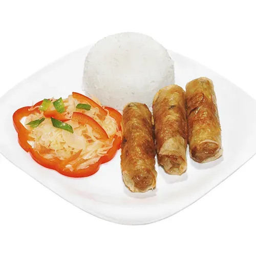 Spring rolls stuffed with pork and vegetables