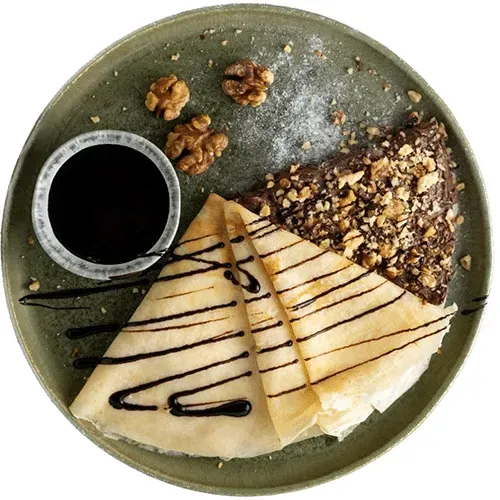 Pancakes with Nutella and Walnuts 2 pcs