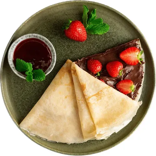 Pancakes with Nutella and Strawberry 2 pcs.