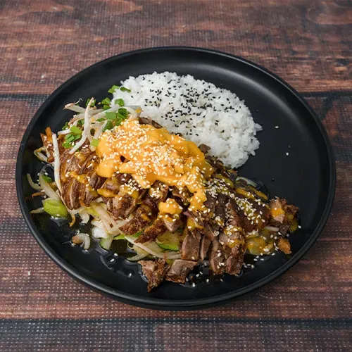 Duck with mango