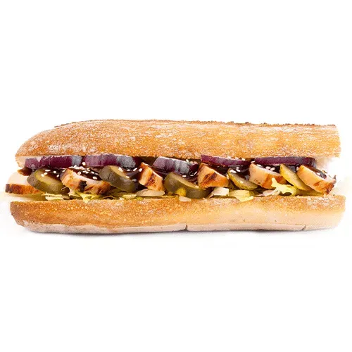 Baguette with teriyaki chicken