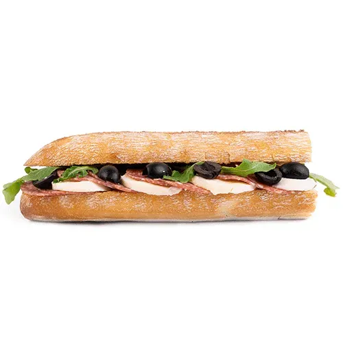 Baguette with salami