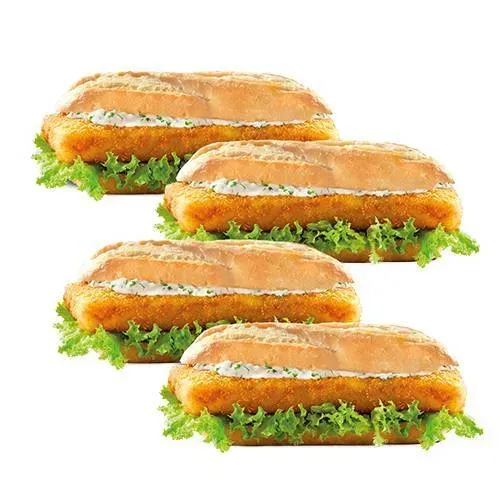 4x Backfisch-Baguette