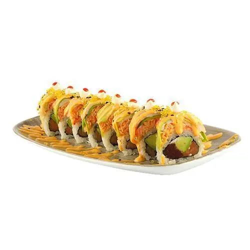 Dragon Roll z Krewetką, Tuńczykiem i Łososiem