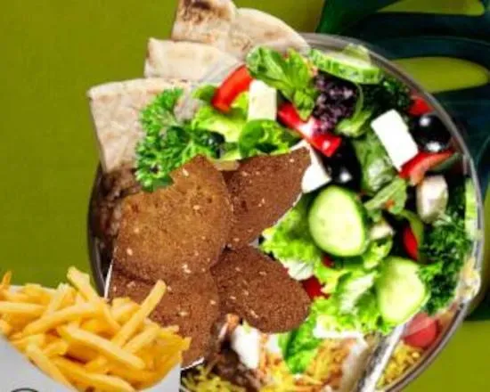 Nr 17 Ryż Bowl z Falafel + Frytki