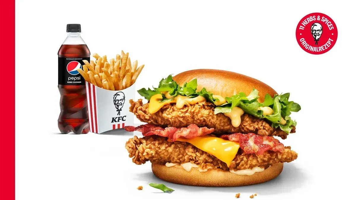 Double Cheese & Bacon Burger Menü