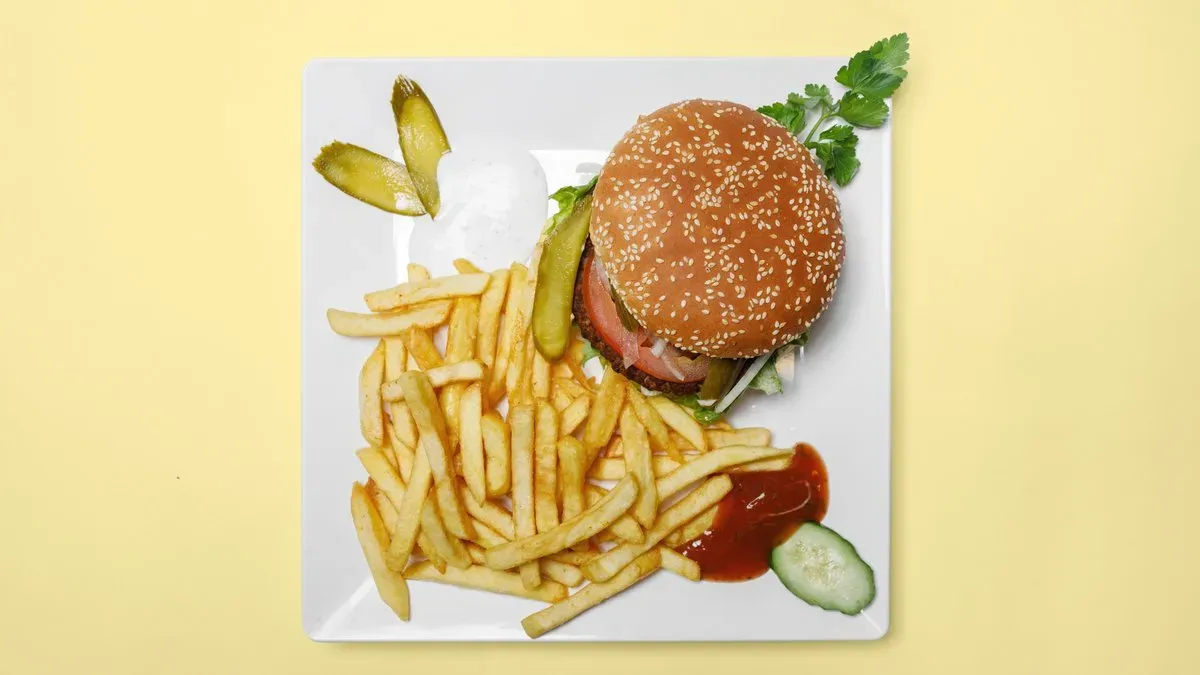 83. Hamburger with French Fries