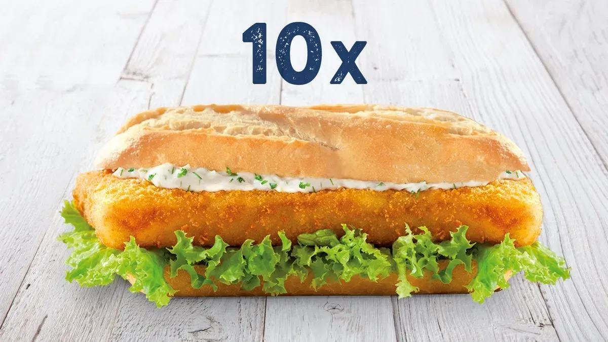 10x Fried fish baguette