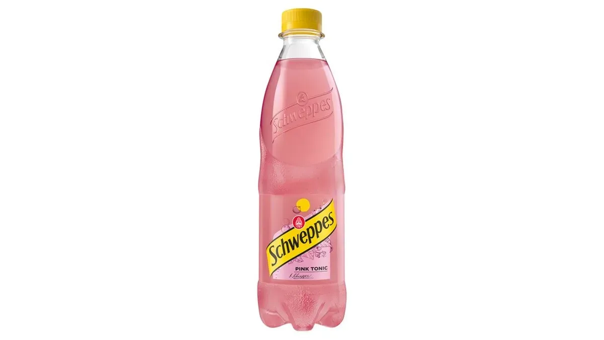 Schweppes Pink tonic kivonattal készült szénsavas üdítőital cukorral és édesítőszerekkel 0,5 l