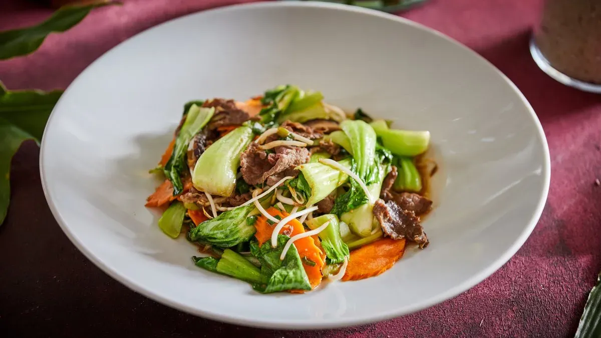 Sült pak choi - marha