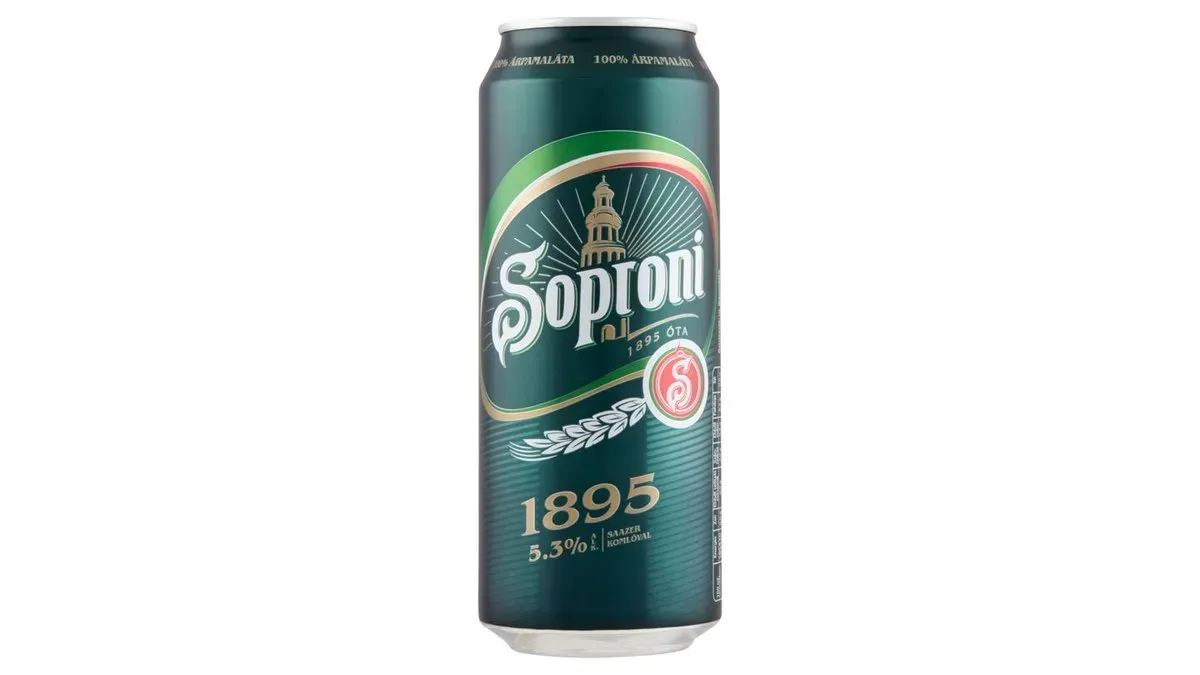 Soproni 1895 minőségi világos sör 5,3% 0,5 l doboz