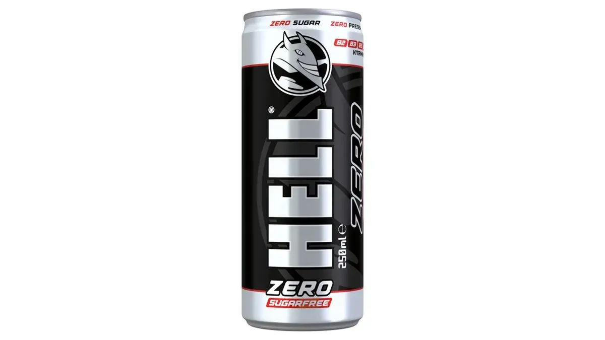 HELL Zero tuttifruttiízű, koffeintartalmú, vitaminozott ital édesítőszerekkel