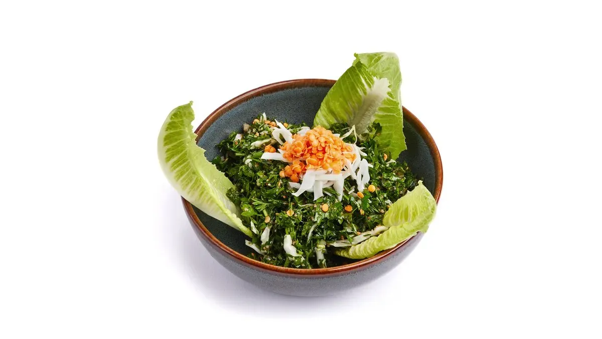 Vöröslencsés Tabbouleh