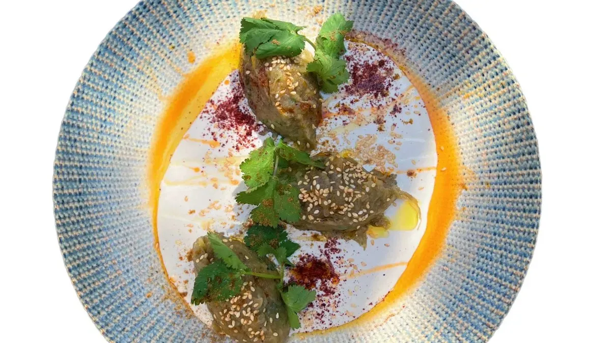 Sült padlizsán, tahini szezámmagkrém