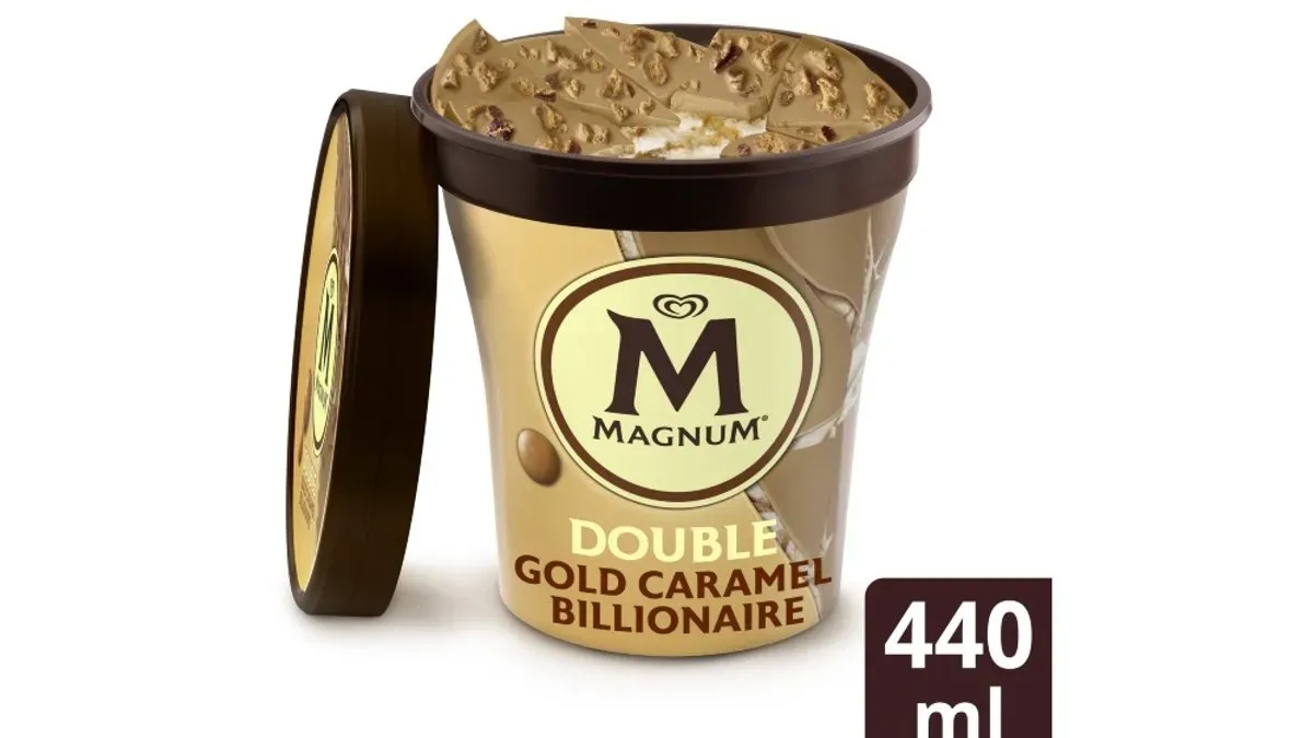 Magnum Double Gold Caramel Billionarire Ice Cream  (Poharas) 440ml