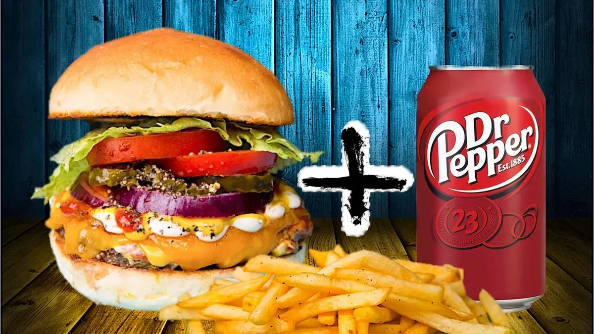 Sajtburger Menü Hasábburgonya + Dr. Pepper 0.33l