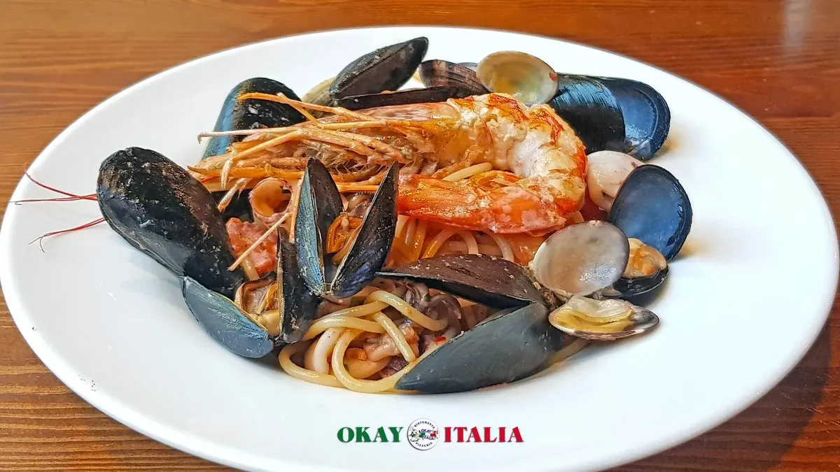 Spaghetti tenger gyümölcseivel