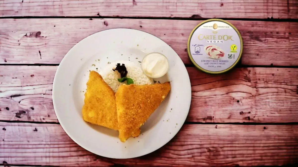 Húsmentes ételeink egyike körettel + CARTE D'OR Vegán Jégkrém 465 ml