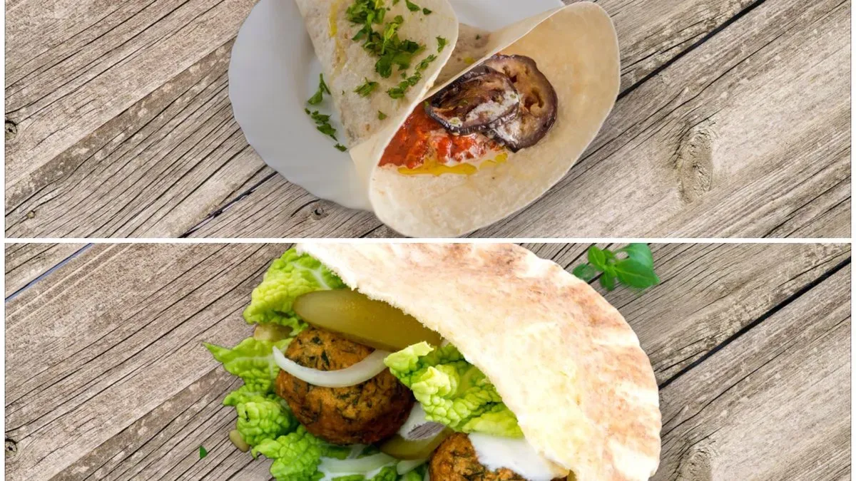 Fetás tekercs + Falafel pita classic