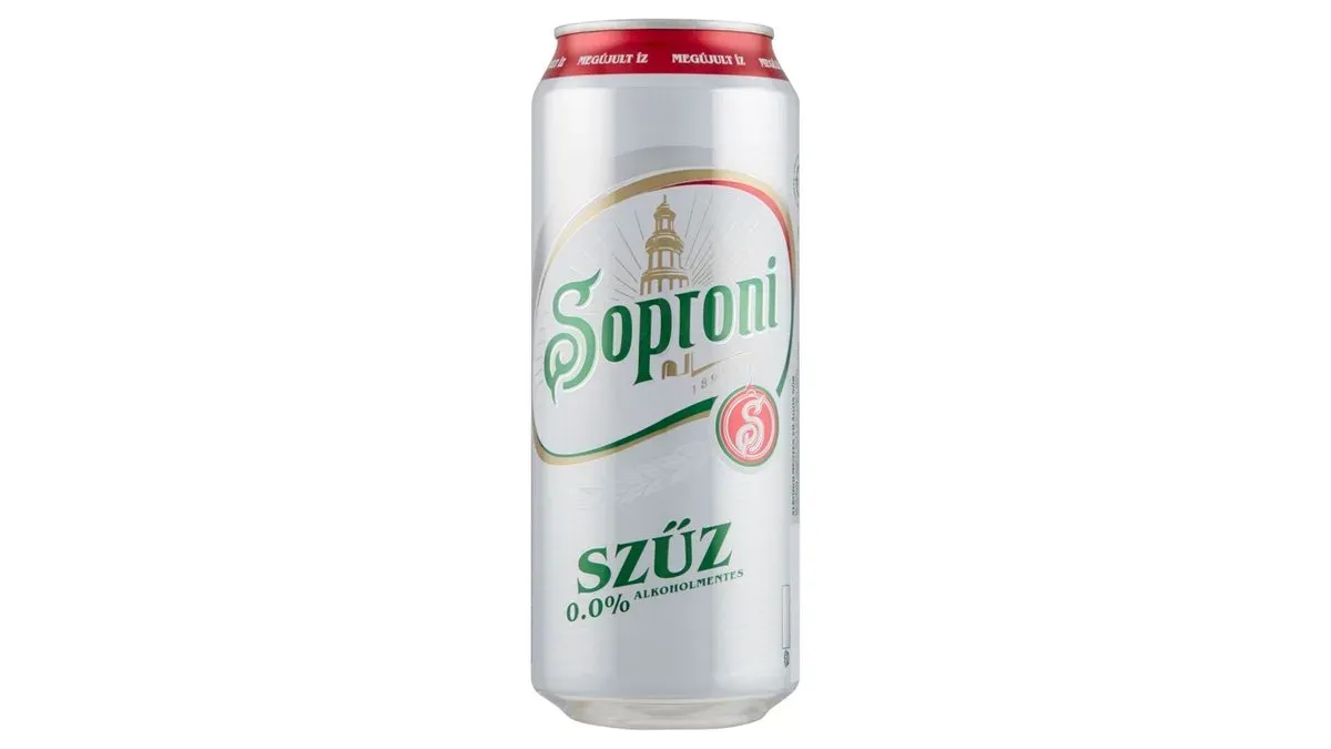 Soproni Szűz alkoholmentes világos sör 0,5 l doboz