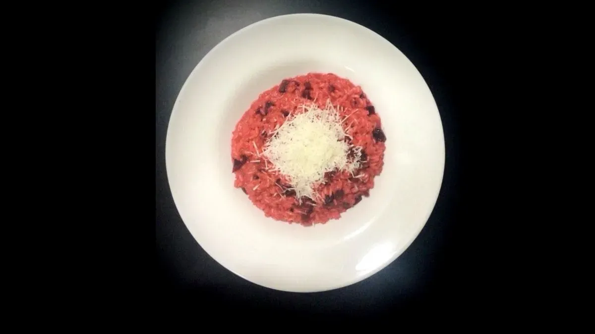 Risotto con barbabietola rossa e pecorino romano