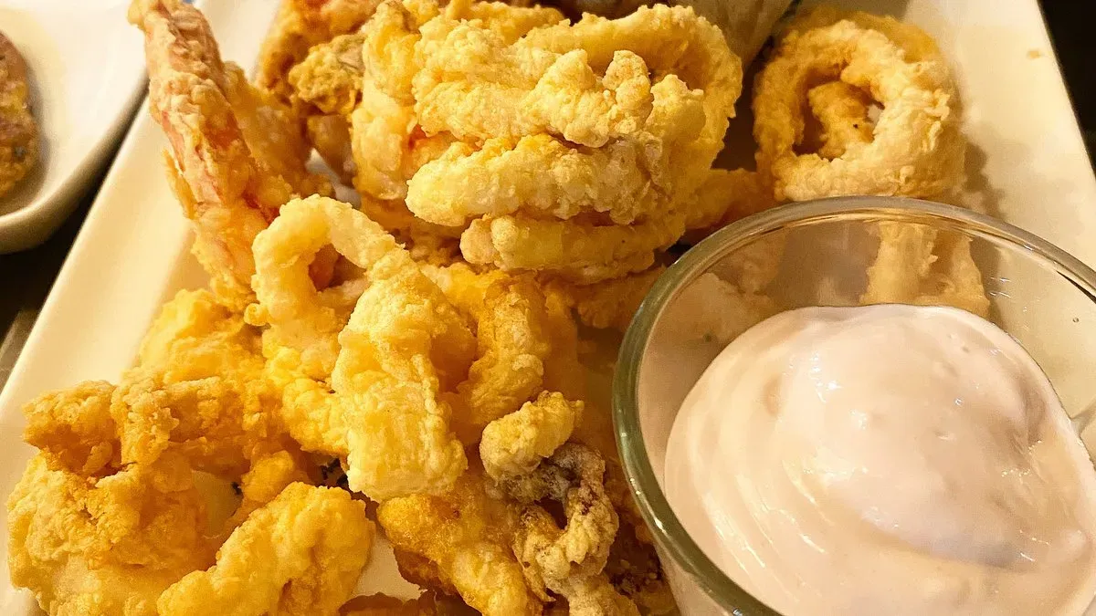 Il fritto- Calamari con maionese di polpo