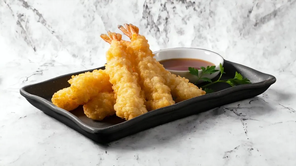 8. Tempura garnélarák - Tôm chiên giòn. - A kép illusztráció
