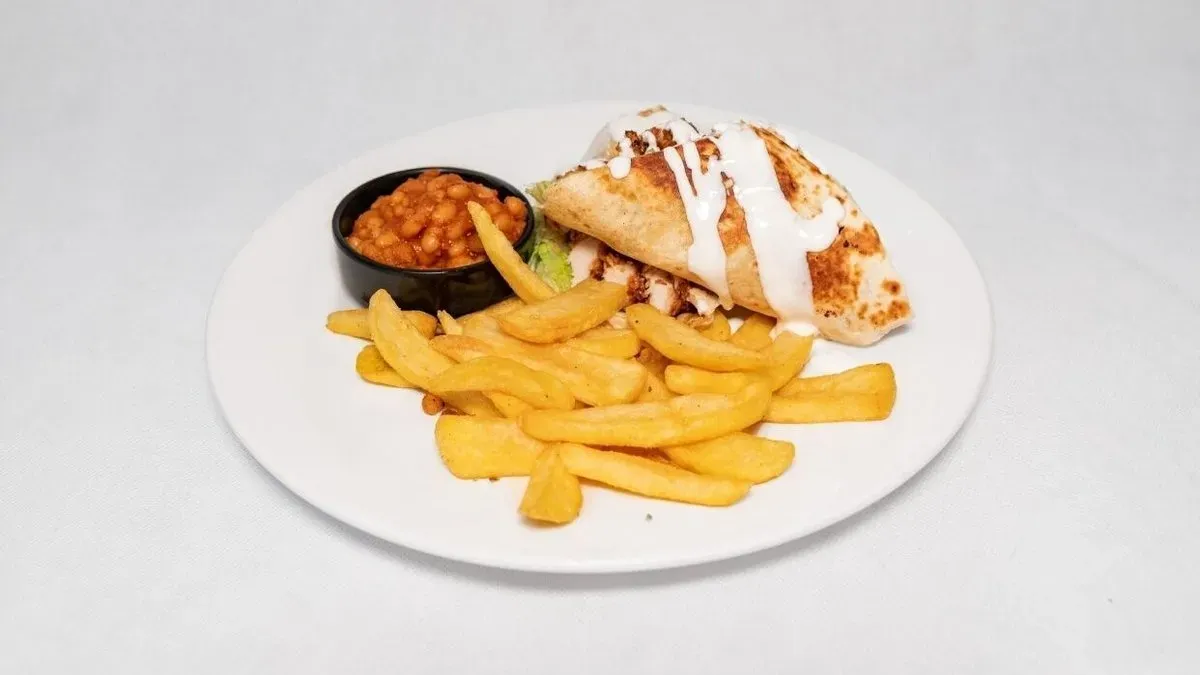 BBQ tépett röfis wrap