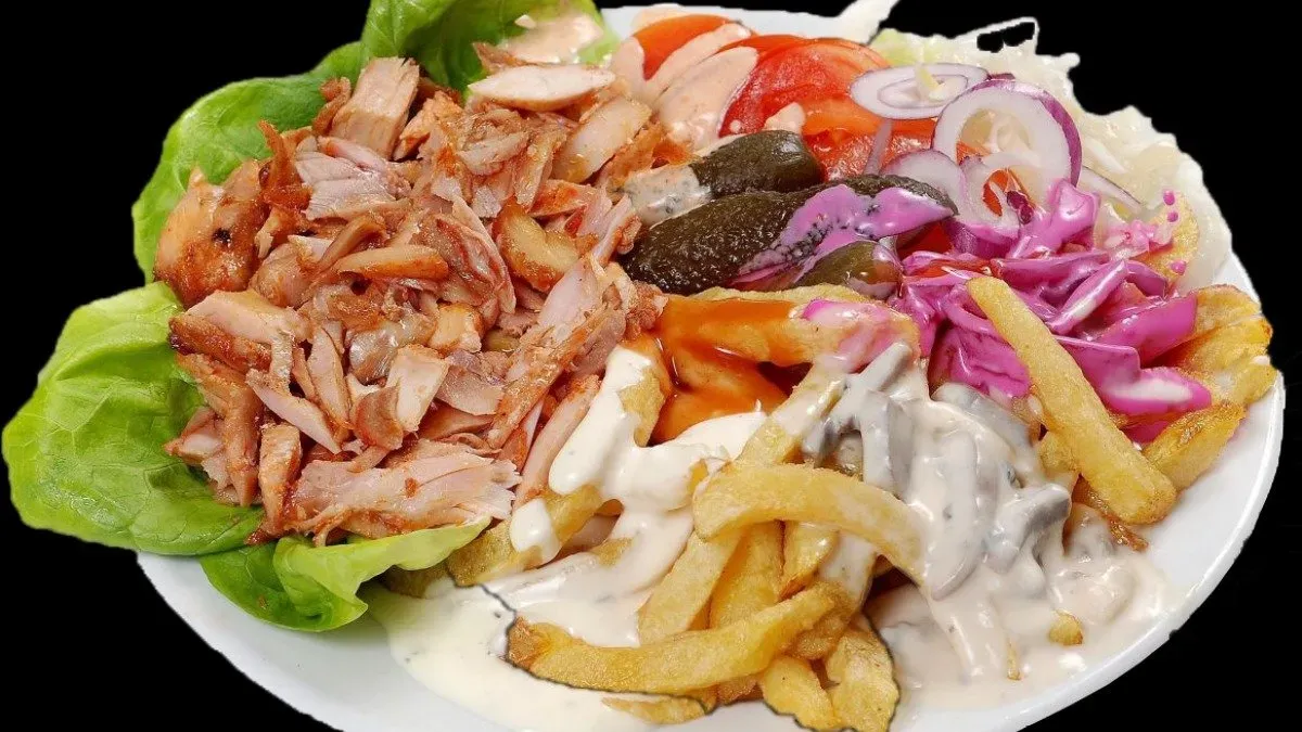 Nagy csirkés kebab tál