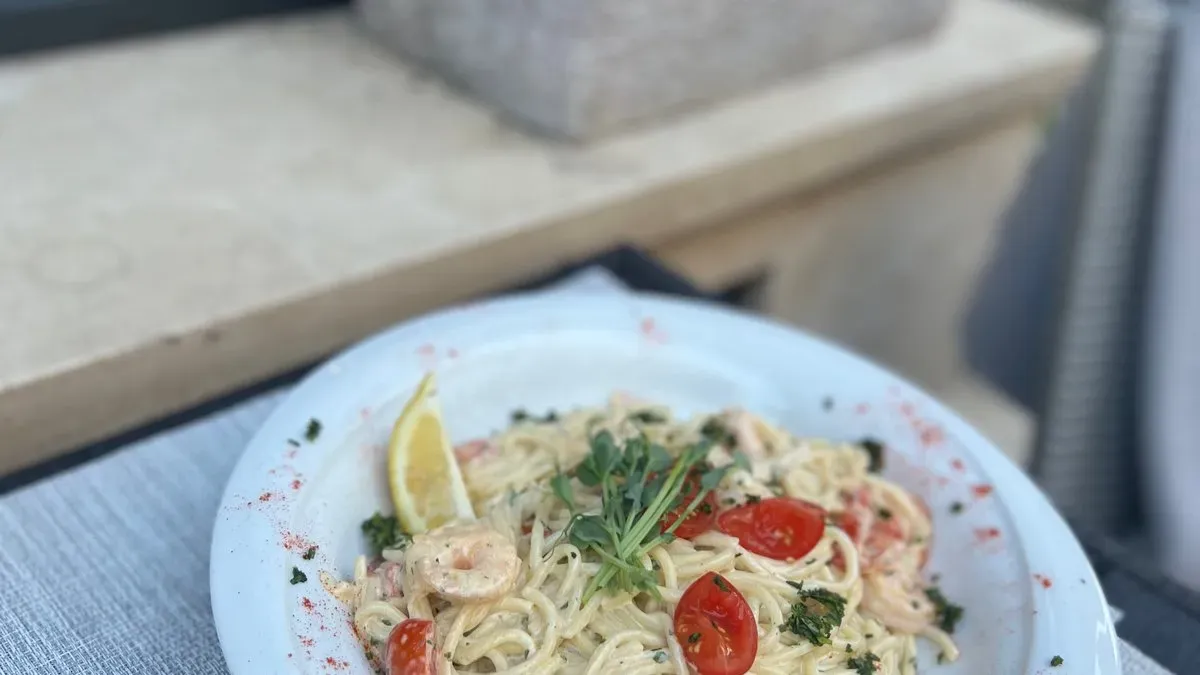 Tejszínes garnélás spagetti