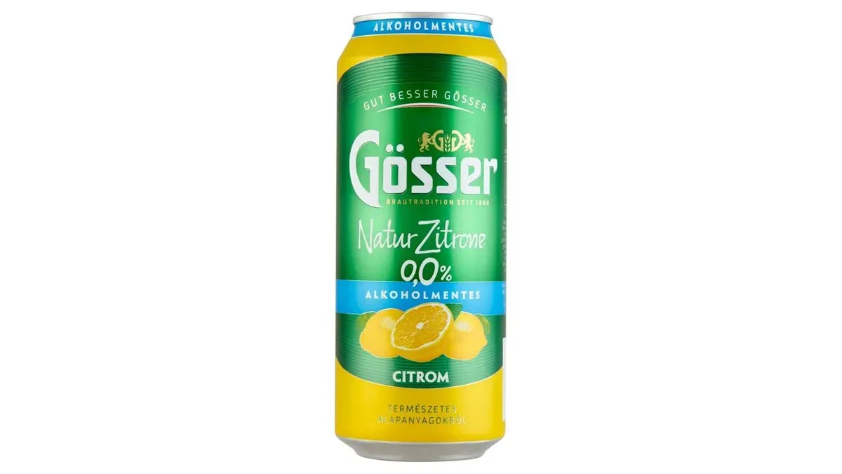 Gösser Natur Zitrone citromos alkoholmentes sörital 0% 0,5 l doboz
