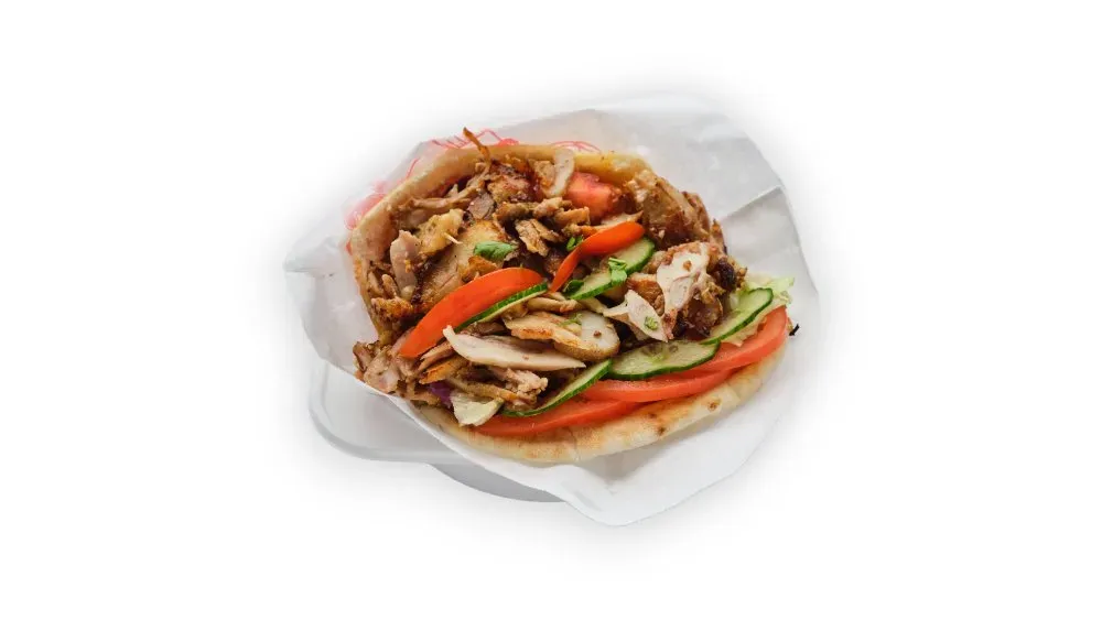 csirke gyros pitában menüben