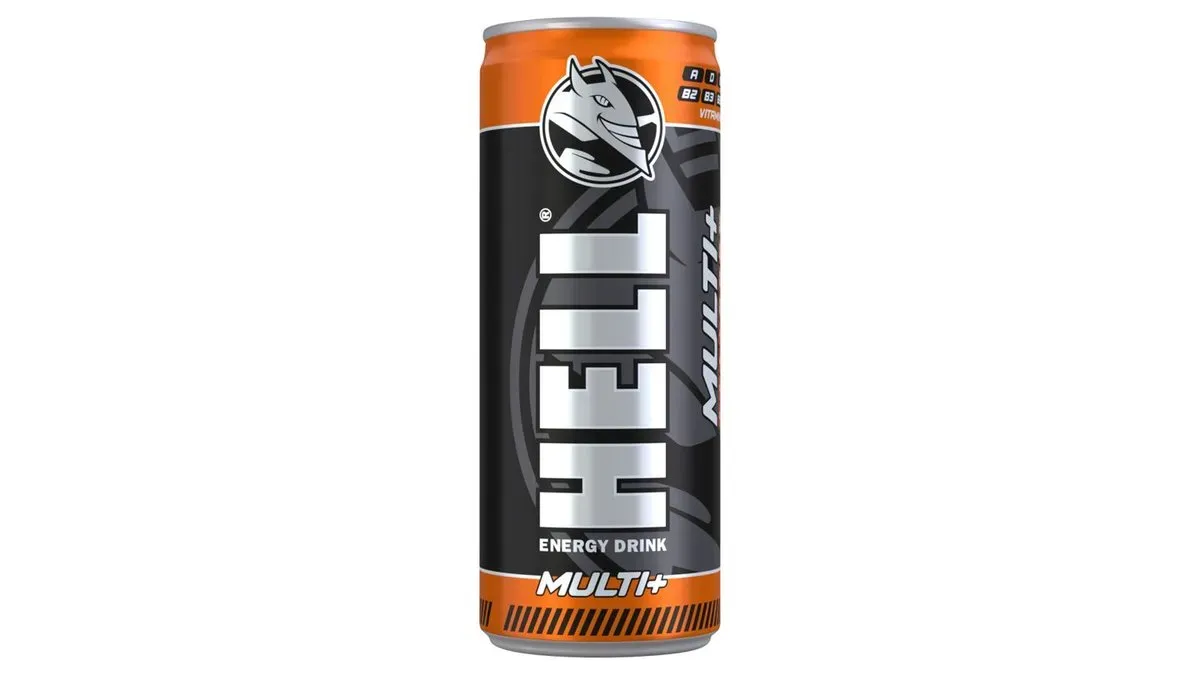 HELL Multi+ vegyes gyümölcsízű koffeintartalmú, szénsavas, alkoholmentes ital 250 ml