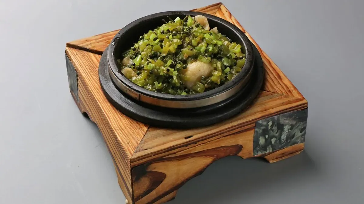 49. Chendu Sichuan Fűszeres Zöldborsos Hal