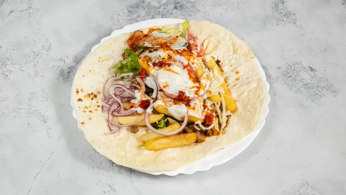 Gyros tortillában menü