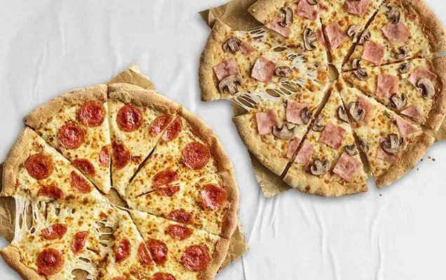2x közepes pizza kedvező áron