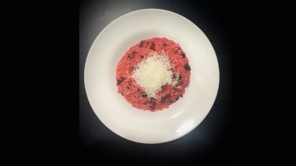 Risotto con barbabietola rossa e pecorino romano