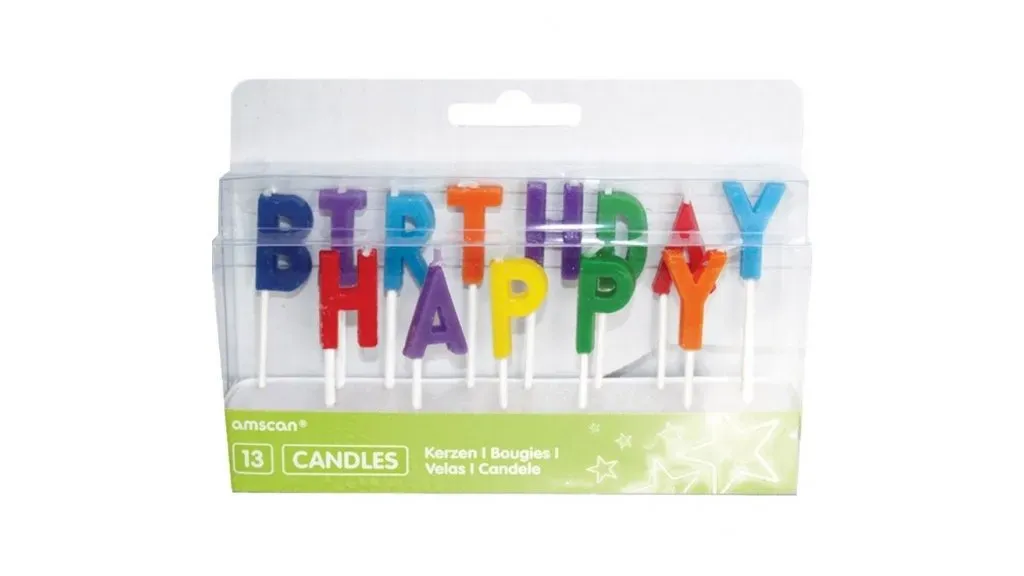 Gyertyák - Happy Birthday, színes