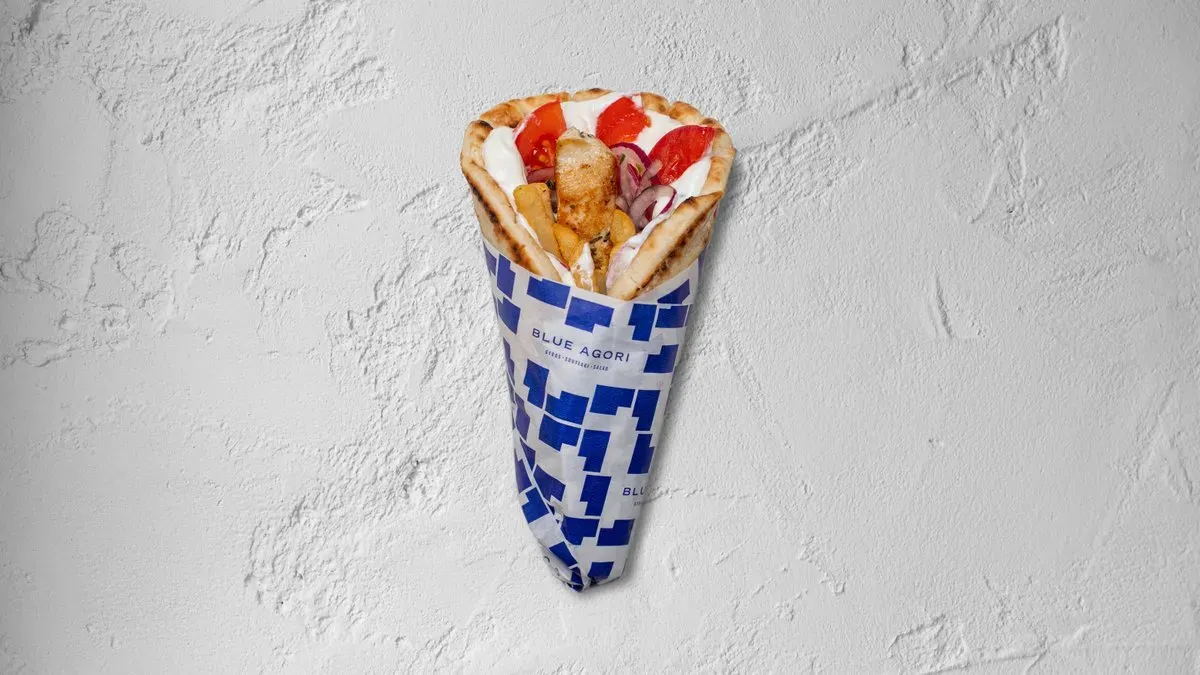 Souvlaki pita 🌯🐔 csirkemellel, szénsavmentes ásványvízzel